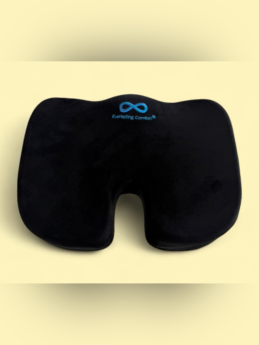 Black Memory Foam Seat Cushion - Coccyx Support